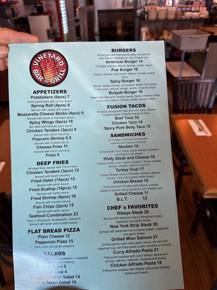 Vineyard Bar and Grill Menu image 3
